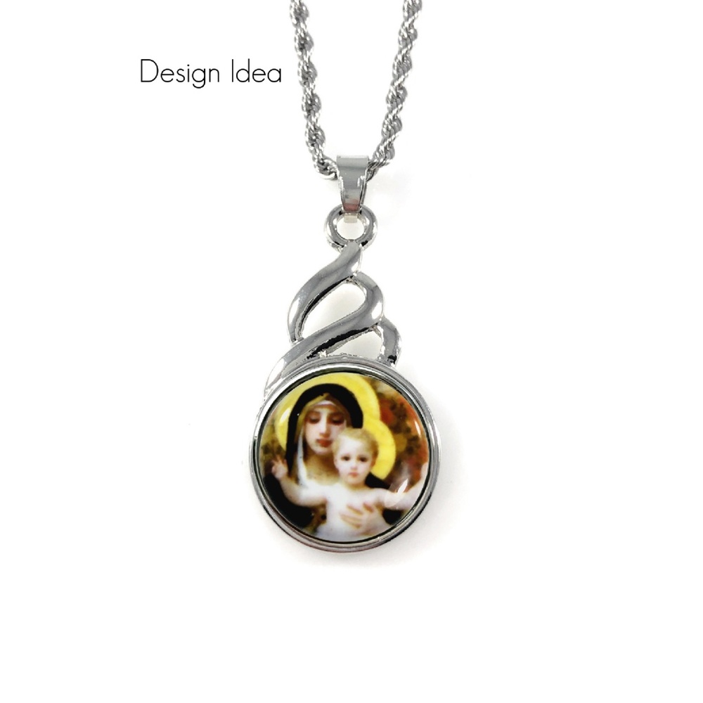 Snap Charm Standard Size Set of 3 Cross and Faith Snaps 20mm (3/4" Diameter) - Picture 2 of 4